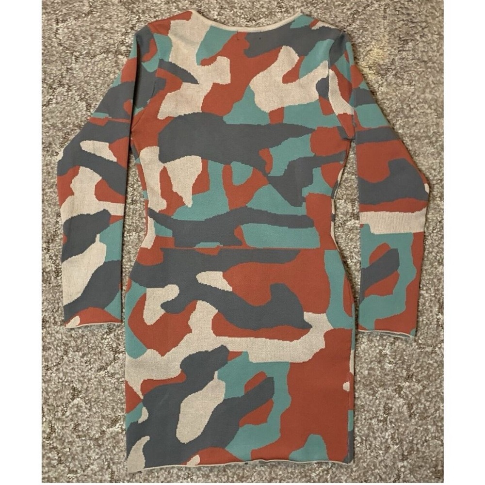Rehab Lab | Zip Front Camo Army Military Style Bodycon Dress w/ Cargo Pockets - Picture 8 of 10
